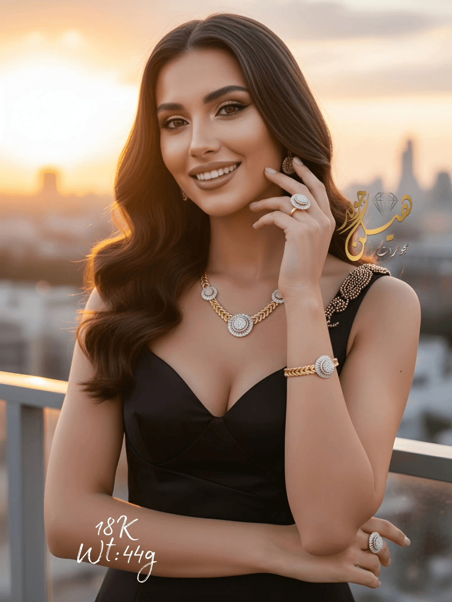 من اجمل الاطقم الذهب لسنة 2025 طقم الشمس 13 طقم الشمس